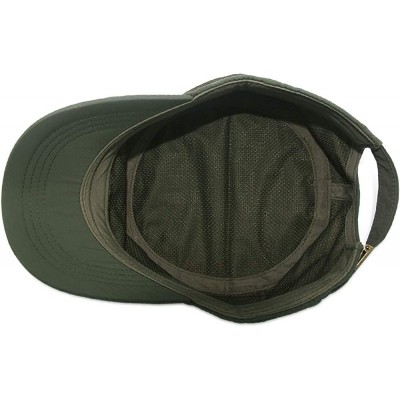 Baseball Caps Mens Womens Quick Dry Cadet Cap Waterproof Army Military Hat Flat Top Caps Mesh Inner - A-green - CN11ACXSQQV $...