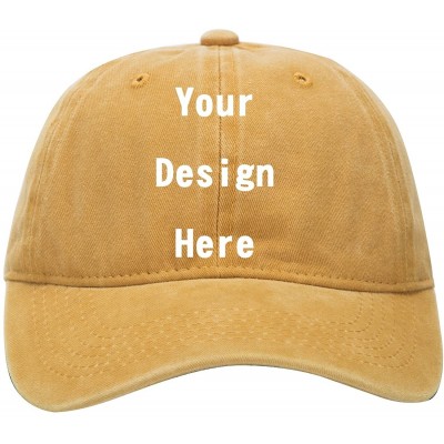 Baseball Caps Classic Cotton Adjustable Baseball Plain Cap-Custom Hip Hop Dad Trucker Snapback Hat - Yellow - C01836RR9HO $9.47