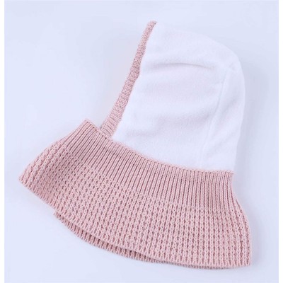 Skullies & Beanies Toddler Baby Fleece Lined Winter Hat Knit Windproof Hood Sarf Beanie - Pink - C618Z34H5AX $12.64