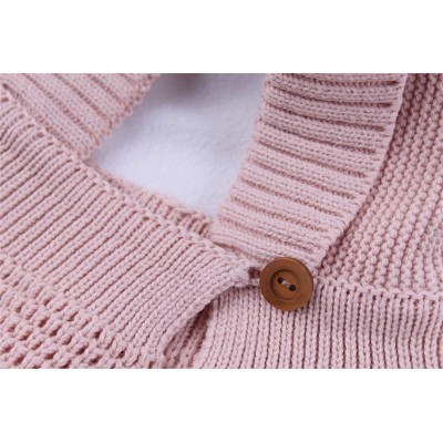 Skullies & Beanies Toddler Baby Fleece Lined Winter Hat Knit Windproof Hood Sarf Beanie - Pink - C618Z34H5AX $12.64