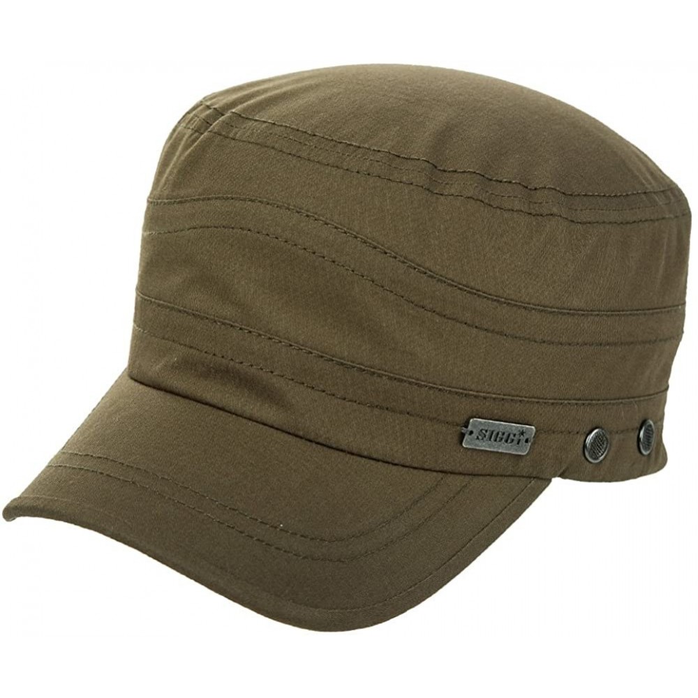 Baseball Caps Mens Womens Cotton Military Cadet Hat Baseball Army Cap 56-64cm - 69251green - CP18WQH3KZ5 $16.13