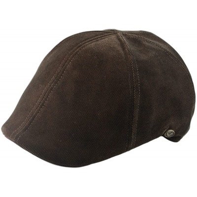 Newsboy Caps Mens Fall- Winter 6pannel Duck Bill Curved Ivy Looks Velvet Hat S/M L/XL - Brown - CO12MXMXYJT $31.52