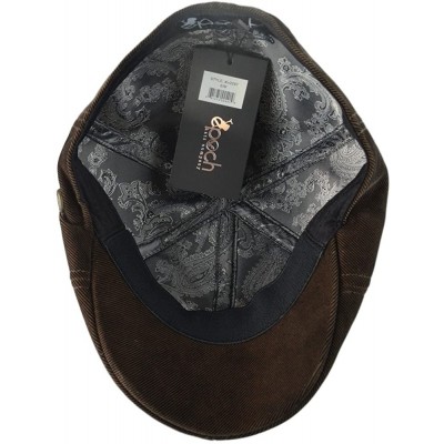 Newsboy Caps Mens Fall- Winter 6pannel Duck Bill Curved Ivy Looks Velvet Hat S/M L/XL - Brown - CO12MXMXYJT $14.52