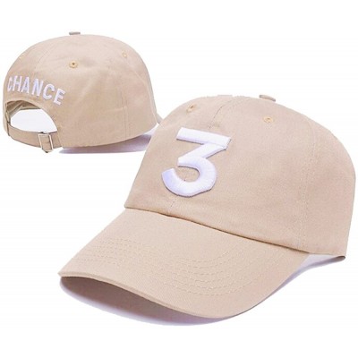 Baseball Caps Number 3 Baseball Cap Embroidered Adjustable Chance The Rapper Hip Hop Hats - Khaki - CD18906ZTI6 $7.86