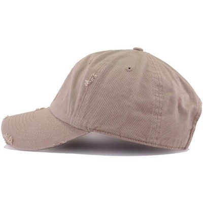 Baseball Caps Good Vibes Only Vintage Baseball Cap Embroidered Cotton Adjustable Distressed Dad Hat - Khaki - CM18AIN5T9I $18.71