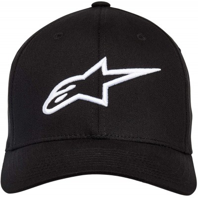 Baseball Caps Men's Curved Bill Structured Crown Flex Back 3D Embroidered Logo Flexfit Hat - Ageless Black/White - C212NBZPHM...