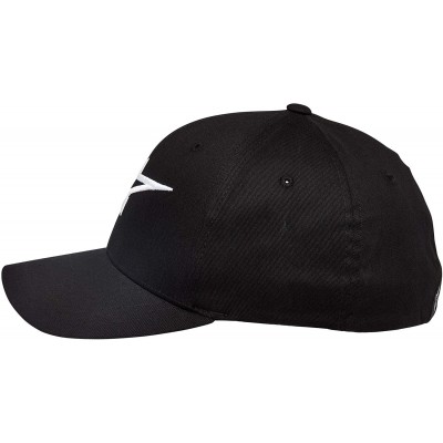 Baseball Caps Men's Curved Bill Structured Crown Flex Back 3D Embroidered Logo Flexfit Hat - Ageless Black/White - C212NBZPHM...