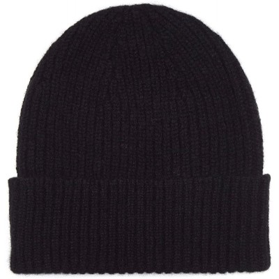 Skullies & Beanies 100% Cashmere Beanie Hat in 3ply- Made in Scotland - Black - CW117EYCRJJ $26.68