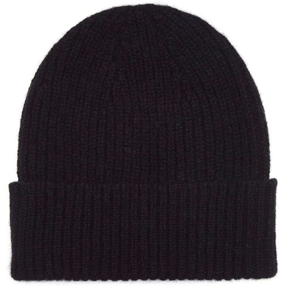 Skullies & Beanies 100% Cashmere Beanie Hat in 3ply- Made in Scotland - Black - CW117EYCRJJ $26.68