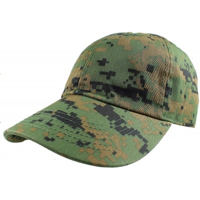 Baseball Caps Baseball Caps Dad Hats 100% Cotton Polo Style Plain Blank Adjustable Size - Green Digital Camo - CL18IKHWCNU $7.72