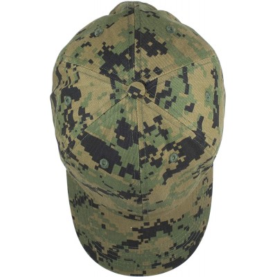 Baseball Caps Baseball Caps Dad Hats 100% Cotton Polo Style Plain Blank Adjustable Size - Green Digital Camo - CL18IKHWCNU $7.72