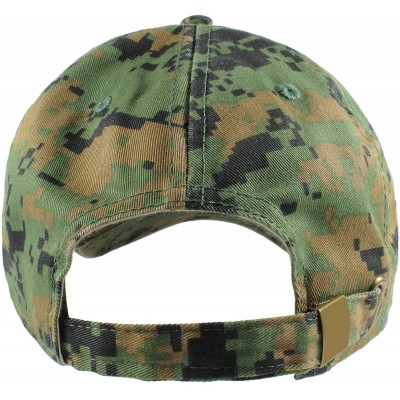 Baseball Caps Baseball Caps Dad Hats 100% Cotton Polo Style Plain Blank Adjustable Size - Green Digital Camo - CL18IKHWCNU $7.72