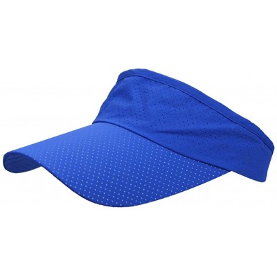 Visors Mens Summer Quick-Dry Run Long Brim Empty Top Baseball Tennis Sun Hat Cap Visor - Royal Blue - C418G3DLKIU $9.06