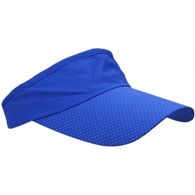 Visors Mens Summer Quick-Dry Run Long Brim Empty Top Baseball Tennis Sun Hat Cap Visor - Royal Blue - C418G3DLKIU $9.06