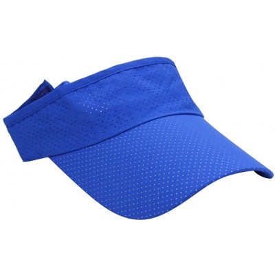 Visors Mens Summer Quick-Dry Run Long Brim Empty Top Baseball Tennis Sun Hat Cap Visor - Royal Blue - C418G3DLKIU $9.06