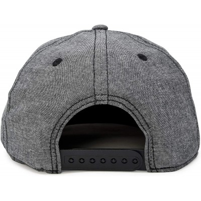 Baseball Caps Premium Flat Bill Baseball Cap Structured Hat Snap Back Chambray - Gray - C112N6GN0V2 $6.89