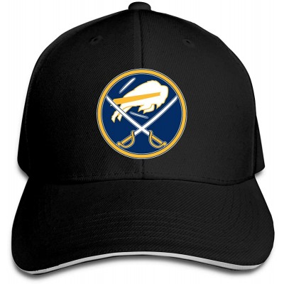 Cowboy Hats Sabres - Buffalo Logo Mashup Men Retro Adjustable Cap for Hat Cowboy Hat - Black - CC18YM6ZYK9 $57.72