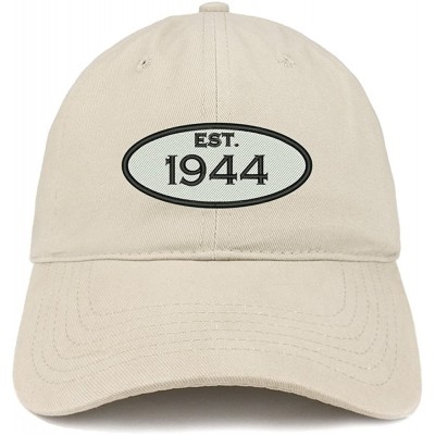 Baseball Caps Established 1944 Embroidered 76th Birthday Gift Soft Crown Cotton Cap - Stone - CE12O34MAGO $17.61