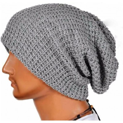 Skullies & Beanies 2017 Men Women Hats Warm Winter Knit Ski Beanie Skull Slouchy Cap Hat (Gray- one Size) - C71880S6I2H $18.44