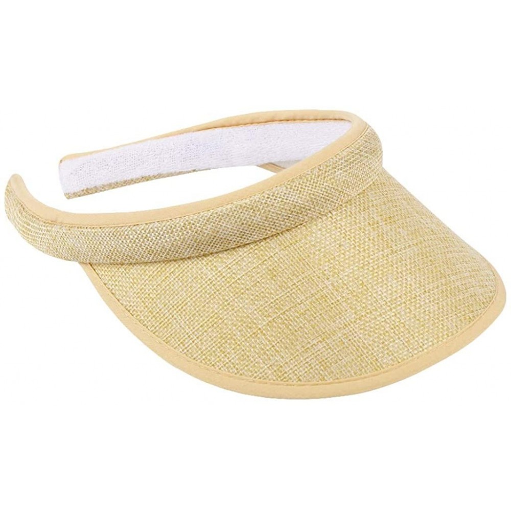 Sun Hats Thicker Sweatband Adjustable Cycling - Beige - CF18TSEAD8Z $7.58