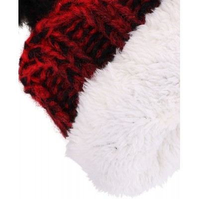Skullies & Beanies Adults & Children's Cable Knit Ombre Beanie with Faux Fur Pompom Ears - Child-mix Red - CV18322R5HN $15.15