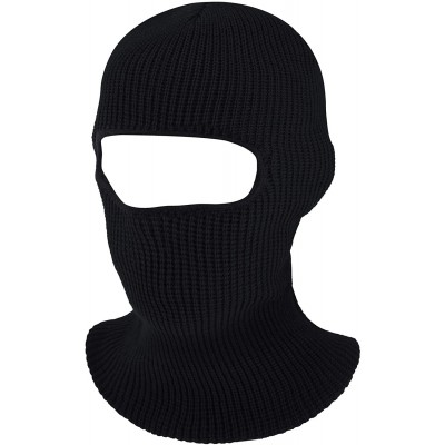 Balaclavas 1-Hole Knitted Full Face Cover Ski Mask- Adult Winter Balaclava Warm Knit Full Face Mask for Outdoor Sports Black ...