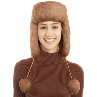 Bomber Hats Earflap Ushanka Russian Windproof Peruvian - Camel - CF18A5CCQRE $13.89