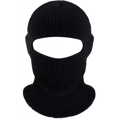Balaclavas 1-Hole Knitted Full Face Cover Ski Mask- Adult Winter Balaclava Warm Knit Full Face Mask for Outdoor Sports Black ...