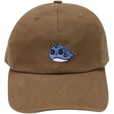 Baseball Caps Whale Unicorn Cotton Baseball Dad Cap - Brown - CO183XGMEK8 $11.09