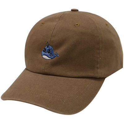 Baseball Caps Whale Unicorn Cotton Baseball Dad Cap - Brown - CO183XGMEK8 $11.09