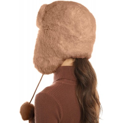 Bomber Hats Earflap Ushanka Russian Windproof Peruvian - Camel - CF18A5CCQRE $13.89