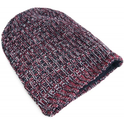 Skullies & Beanies Unisex Adult Winter Warm Slouch Beanie Long Baggy Skull Cap Stretchy Knit Hat Oversized - Claret - CI128YY...