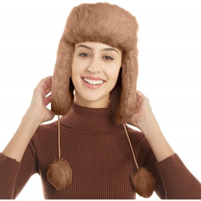 Bomber Hats Earflap Ushanka Russian Windproof Peruvian - Camel - CF18A5CCQRE $13.89