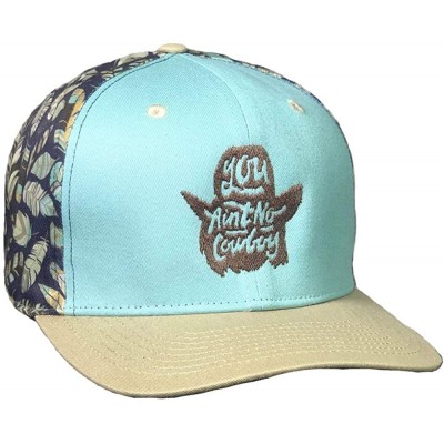 Cowboy Hats You Ain't No Cowboy Silhouette Adjustable Hat - Blue/Khaki/Feather - CT192E9HL66 $58.51