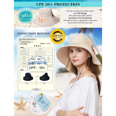 Sun Hats Womens Packable SPF 50 Ponytail Sun Hat Summer Mask Hiking Gardening Beach Fishing 57-59cm - 69053beige - CI18SO8RNM...