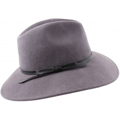 Fedoras Women's Lady Traveller Wool Felt Floppy Hat - Gris - CC187N54OIN $27.74