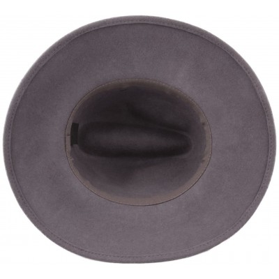 Fedoras Women's Lady Traveller Wool Felt Floppy Hat - Gris - CC187N54OIN $27.74