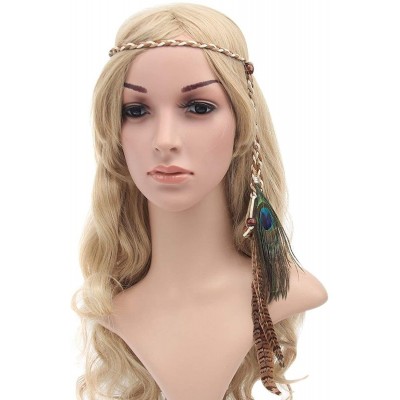 Headbands Indian Hippie Feather Tassels Headband Bohemia Style Headdress - 3 - CE12KB5HAU7 $6.73