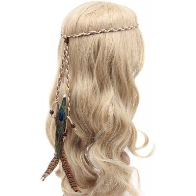 Headbands Indian Hippie Feather Tassels Headband Bohemia Style Headdress - 3 - CE12KB5HAU7 $6.73