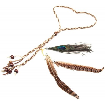 Headbands Indian Hippie Feather Tassels Headband Bohemia Style Headdress - 3 - CE12KB5HAU7 $6.73