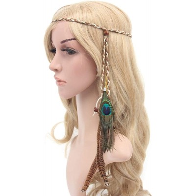 Headbands Indian Hippie Feather Tassels Headband Bohemia Style Headdress - 3 - CE12KB5HAU7 $6.73