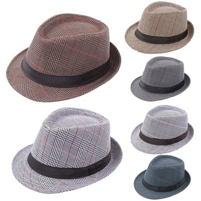 Fedoras Fedora Hats for Men-Fashion Sunhat Packable Summer Panama Beach Hat British Style Hats Men Women - Red - CX18DUEI2H4 ...