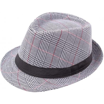 Fedoras Fedora Hats for Men-Fashion Sunhat Packable Summer Panama Beach Hat British Style Hats Men Women - Red - CX18DUEI2H4 ...