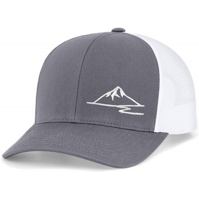 Baseball Caps Trucker Snapback Baseball Hat - Mountain - Graphite/White - CT18OK9IAH5 $20.09