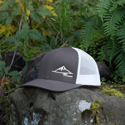 Baseball Caps Trucker Snapback Baseball Hat - Mountain - Graphite/White - CT18OK9IAH5 $20.09