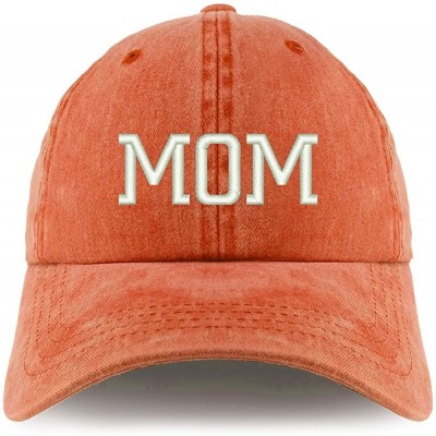 Baseball Caps Mom Embroidered Pigment Dyed Unstructured Cap - Orange - C718D4E66M9 $17.59