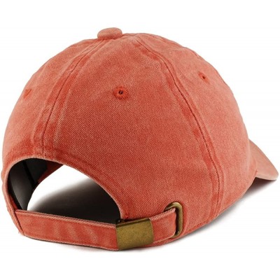 Baseball Caps Mom Embroidered Pigment Dyed Unstructured Cap - Orange - C718D4E66M9 $17.59