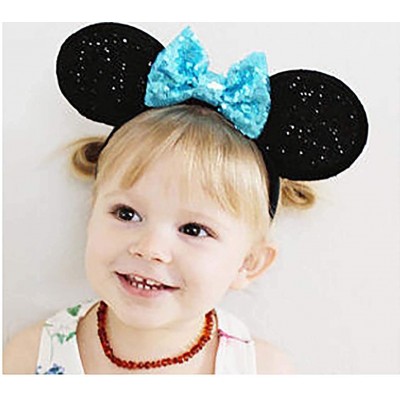 Headbands Sequins Bowknot Lovely Mouse Ears Headband Headwear for Travel Festivals - Red - CU18560LLT7 $9.36