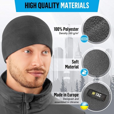 Skullies & Beanies Watch Cap Fleece 260 Mens Winter Hat Military Tactical Skull Cap Beanie - Gray - CW187Q26S04 $13.35