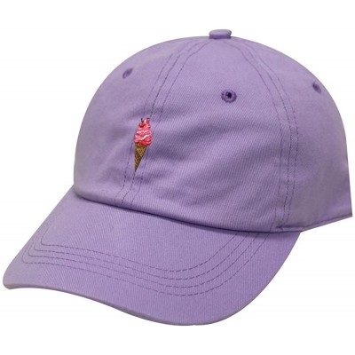 Baseball Caps Summer Ice Cream Cotton Baseball Cap - Lilac - C117Z3HZH6E $14.37